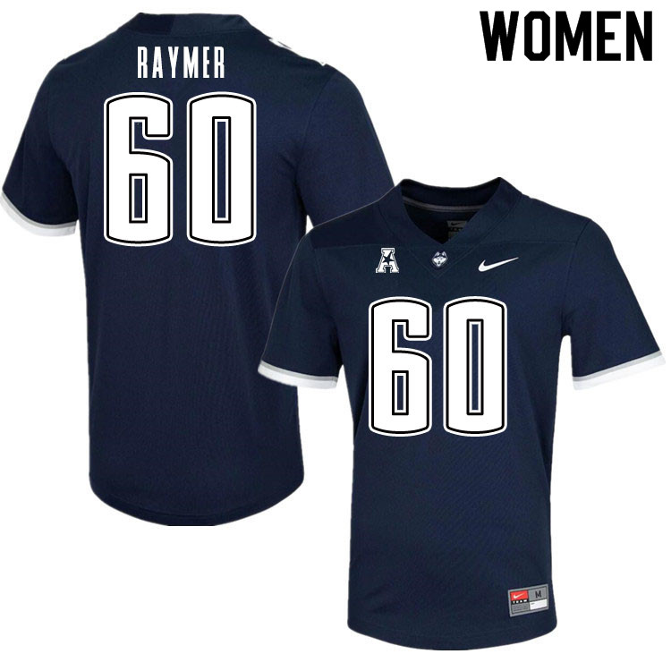 Women #60 Mason Raymer Uconn Huskies College Football Jerseys Sale-Navy - Click Image to Close